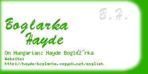 boglarka hayde business card